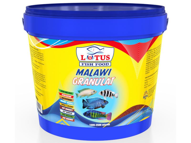 Lotus Malawi Granulat 3 Kg Kova ve Amore Cichlid Mix 1 Lt Balık Yemi