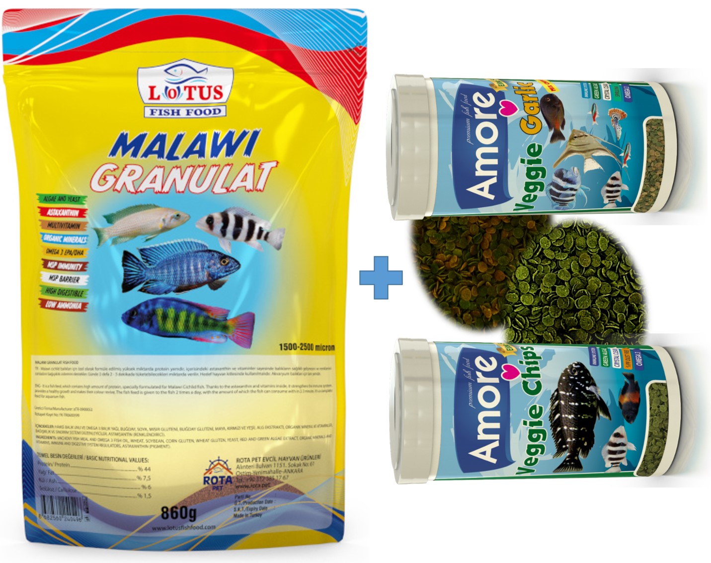 Lotus Malawi Granulat Ciklet Protein 860 Gr Ve Amore 30 Gr + 30 Gr Açık