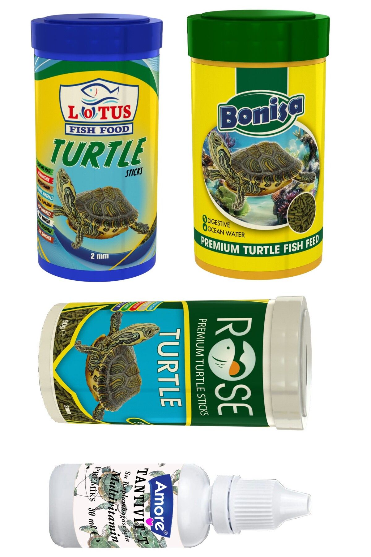 Lotus Su Kaplumbagasi 100ml Stick Yemi, Bonisa Turtle 100ml, Rose 100ml, Tantivit-30cc