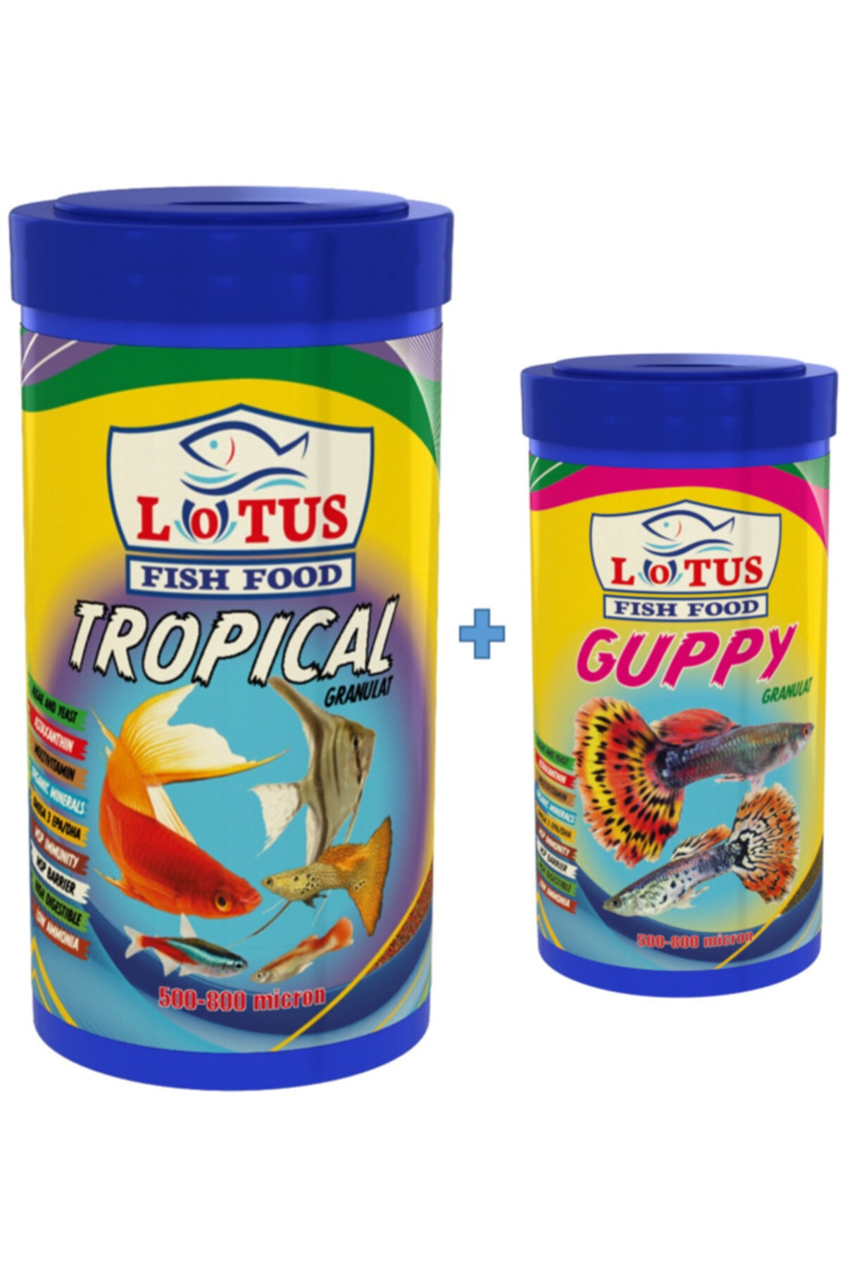 Lotus Tropical 1000 ml ve Guppy Granulat 100 ml Balık Yemi