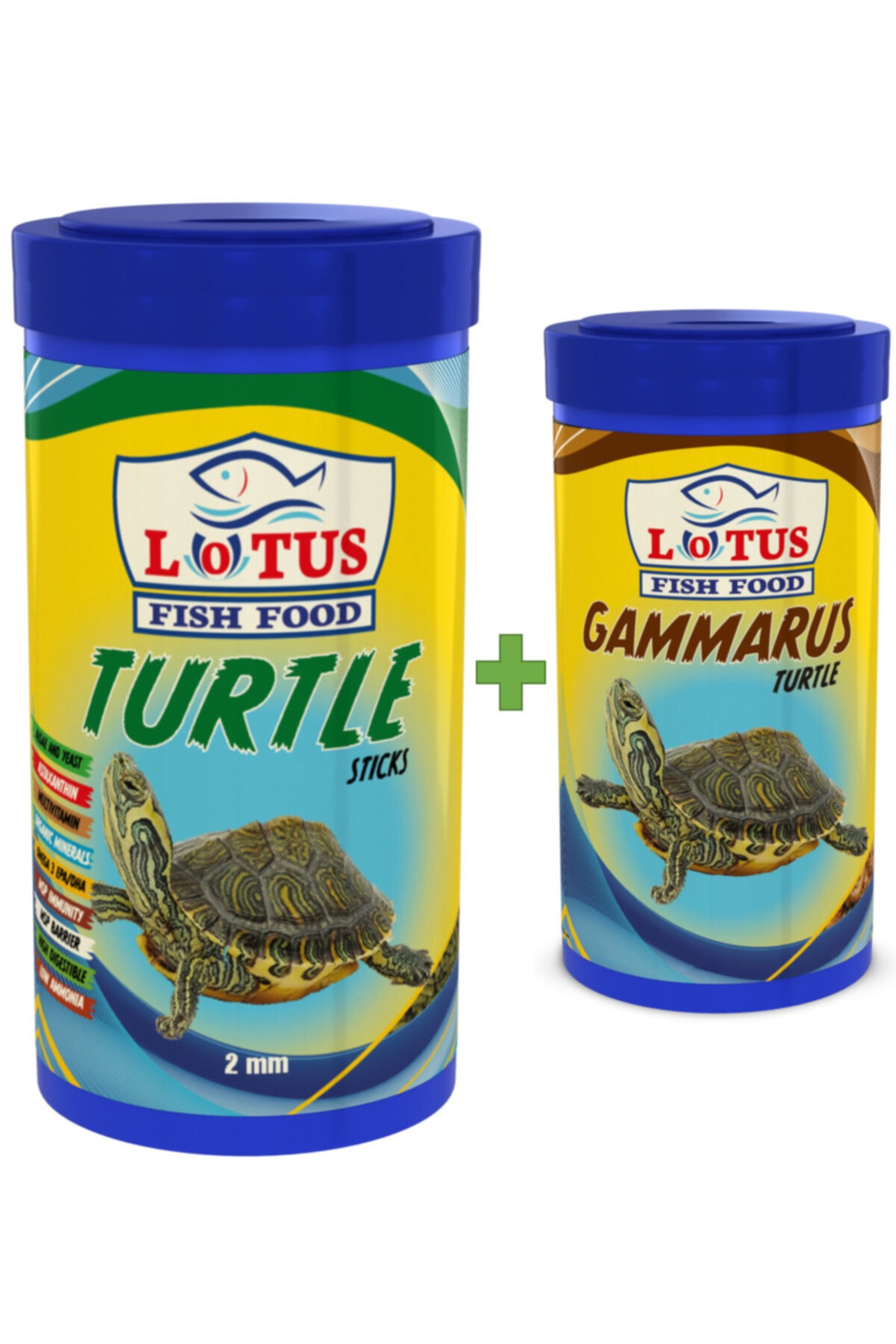 Lotus Turtle 1000 ml ve Gammarus 250 ml Kaplumbağa Sürüngen Yemi