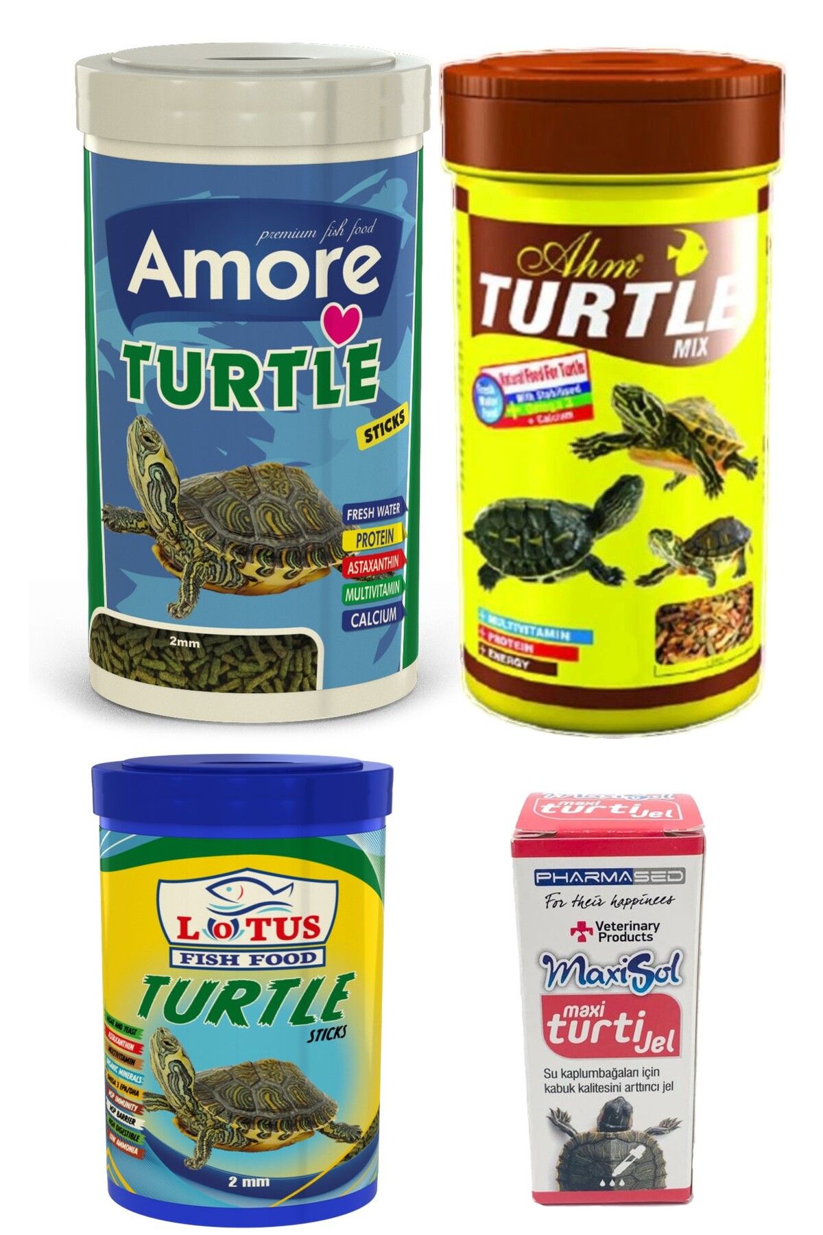 Lotus Lotus Turtle Sticks 250ml, Ahm Turtle Mix 250ml, Turtle 100ml Surungen Ve Kaplumbaga Yemi