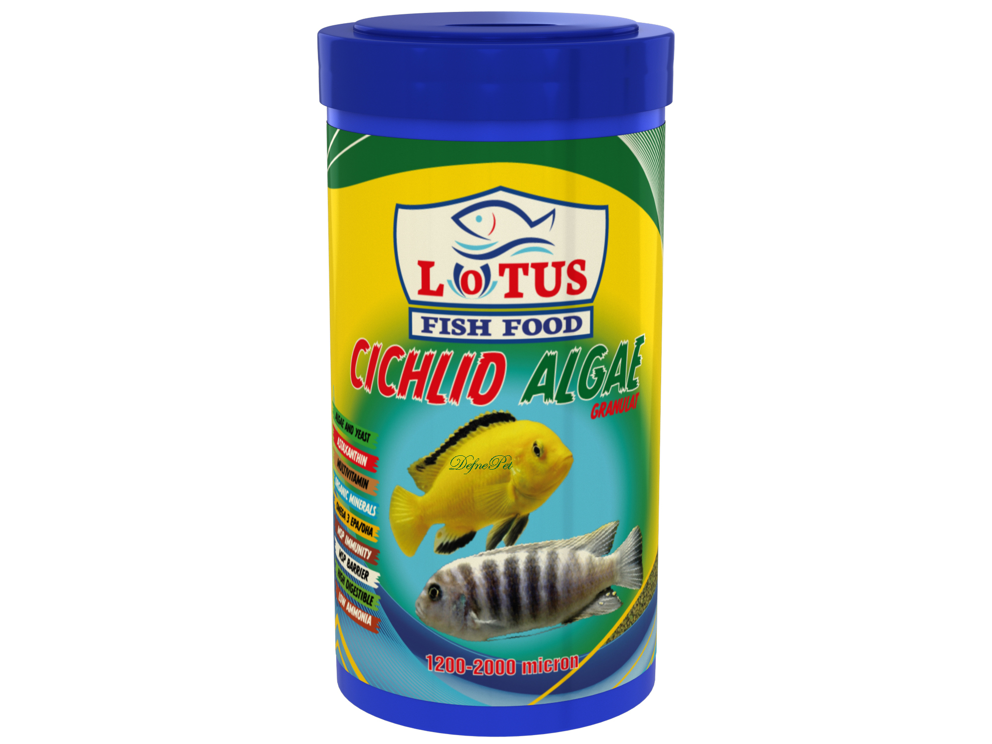 LOTUS CİCHLİD ALGAE 1000 ML BİTKİSEL ALG OMEGA3 400 GR BALIK YEMİ