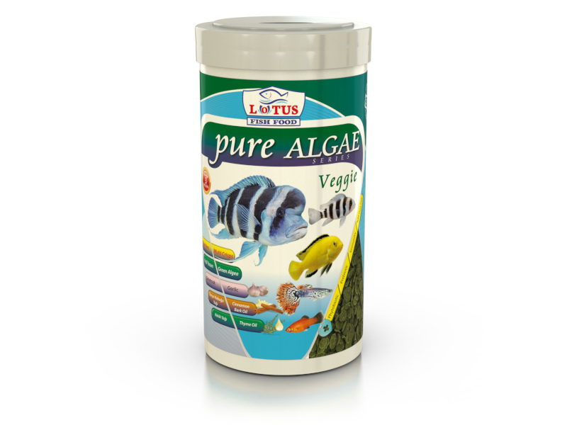 Lotus Pure Algae Veggie 420g Pro Chips Garlic Cips Poşet Balık Yemi
