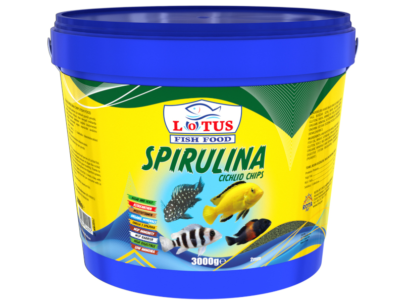 Lotus Cichlid Spirulina Chips Algae Astaxanthin 3 Kg Kova Tropheus Tanganyika Balık Yemi