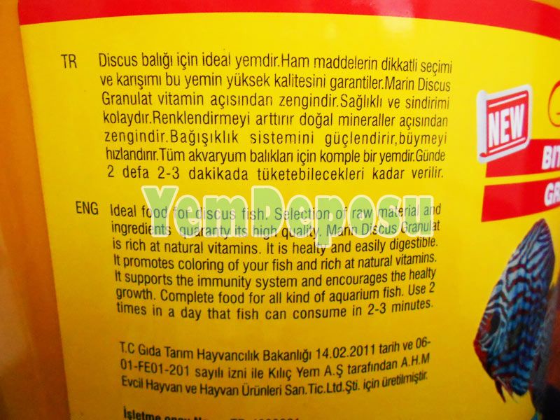 AHM BİTS DİSCUS GRANULAT BALIK YEMİ 250 ML KUTU