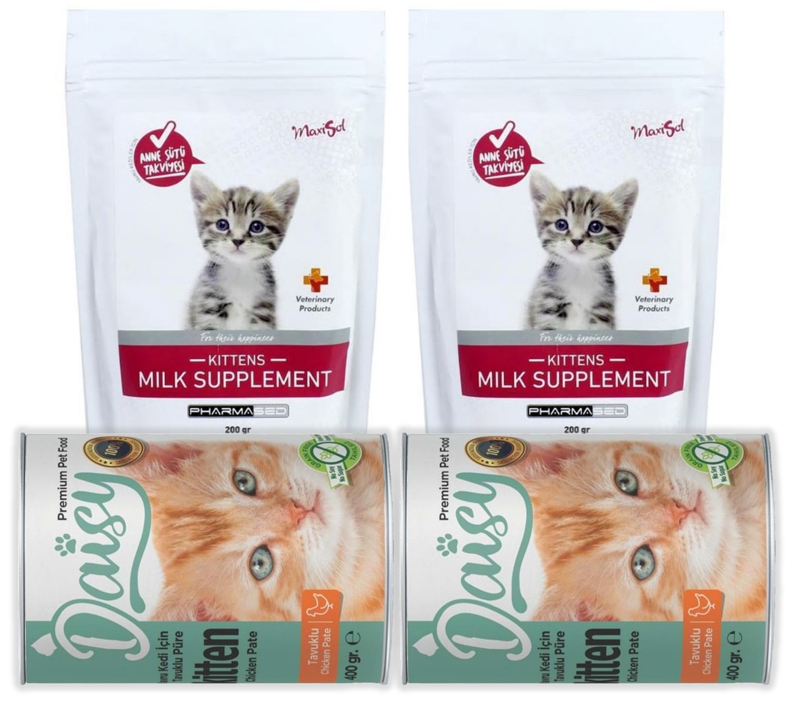 Maxısol Yavru Kedi Süt Tozu 2x200gr, 2-daisy Kitten Konserve