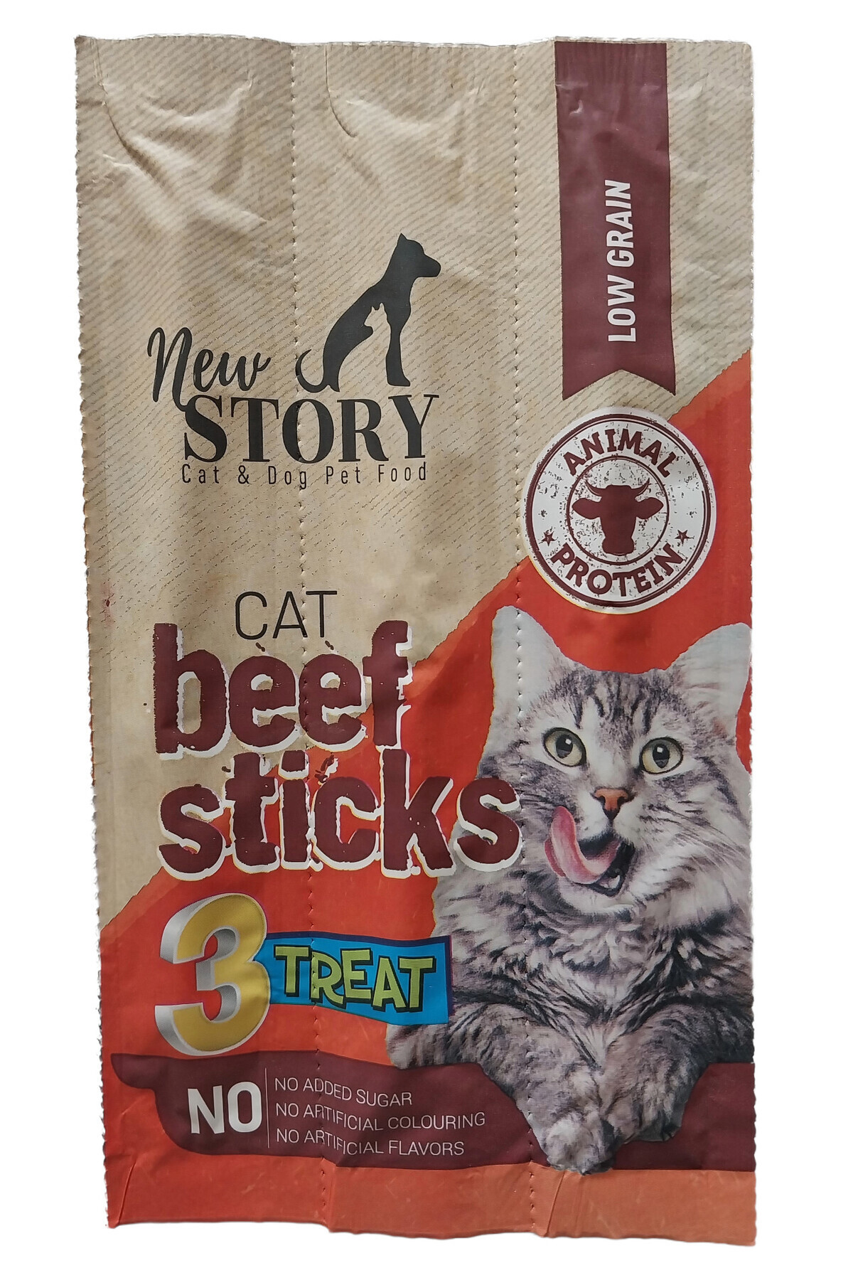 New Story Cat Beef Sticks Dana Etli Kedi Odul Cubuklari 3x5gr