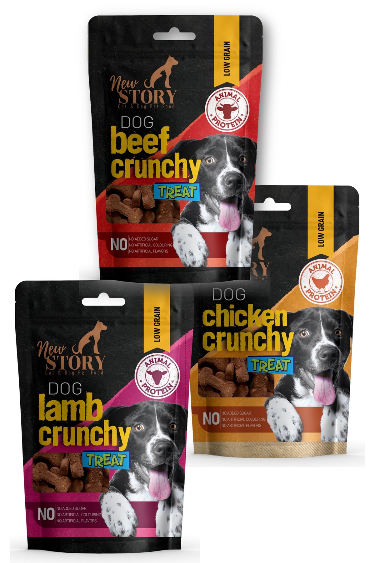 New Story Dog Beef 80gr, Lamb 80gr, Chicken 80gr Crunchy Kopek Sigir-kuzu-tavuk Etli Odul Mamasi