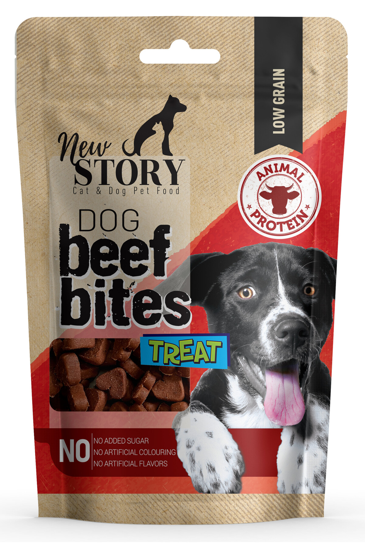 New Story Dog Beef Bites 2x80gr Kopek Taneli Odul Mamasi, 4 Kuzu Etli Yetiskin Konserve