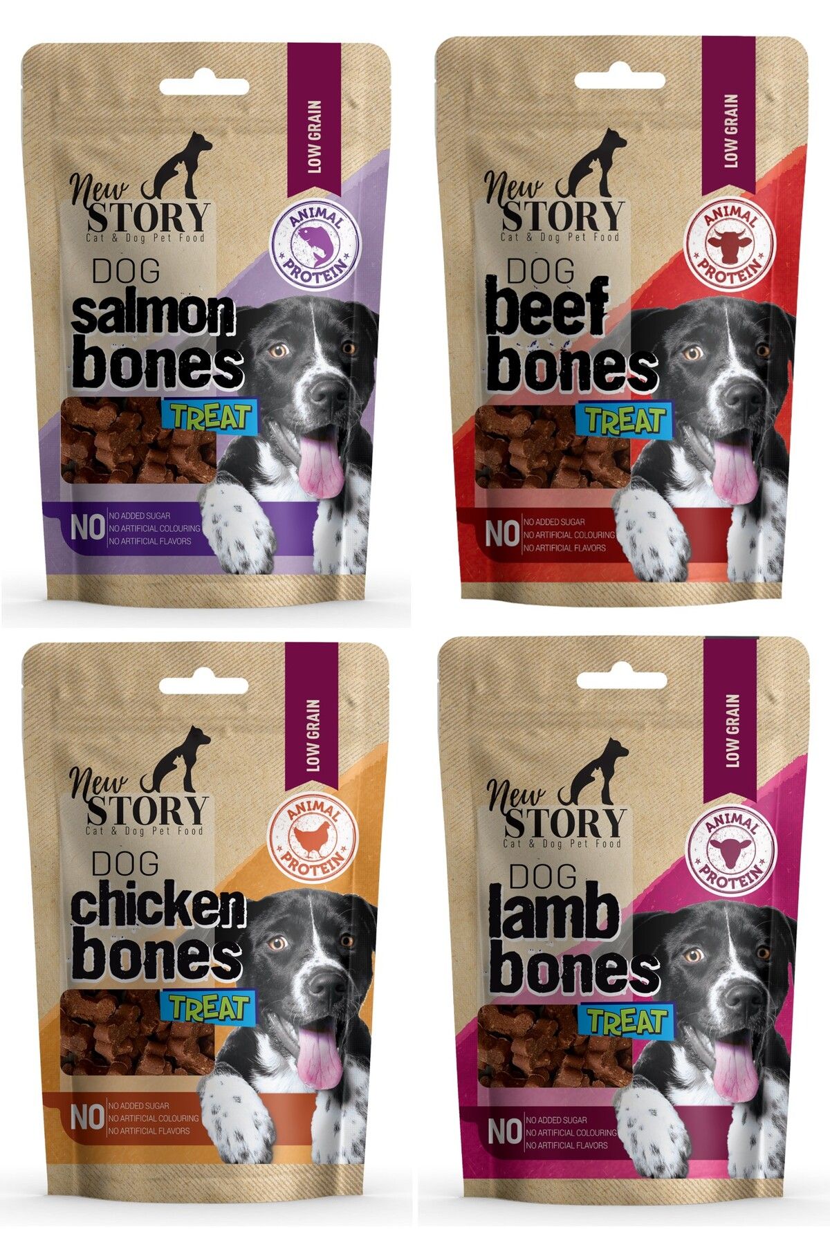 New Story Dog Mix Bones Somonlu, Kuzulu, Sığırlı, Tavuklu Köpek Karışık ödül Maması