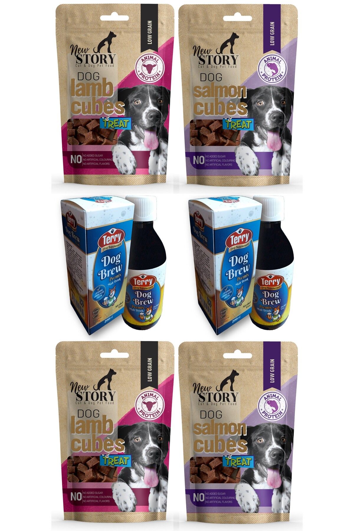 New Story Dog-mix-cubes 2-somonlu 2-kuzulu Köpek ödülü,terry 2-dog Brew D-biotin Taurin Mayalı Malt Içecek