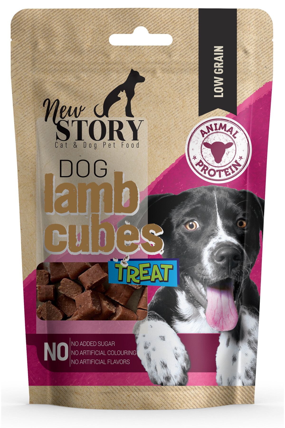 New Story Dog Lamb Cubes 80gr, Salmon Cubes 80gr Somonlu ve Kuzulu Kopek Odul Mamasi