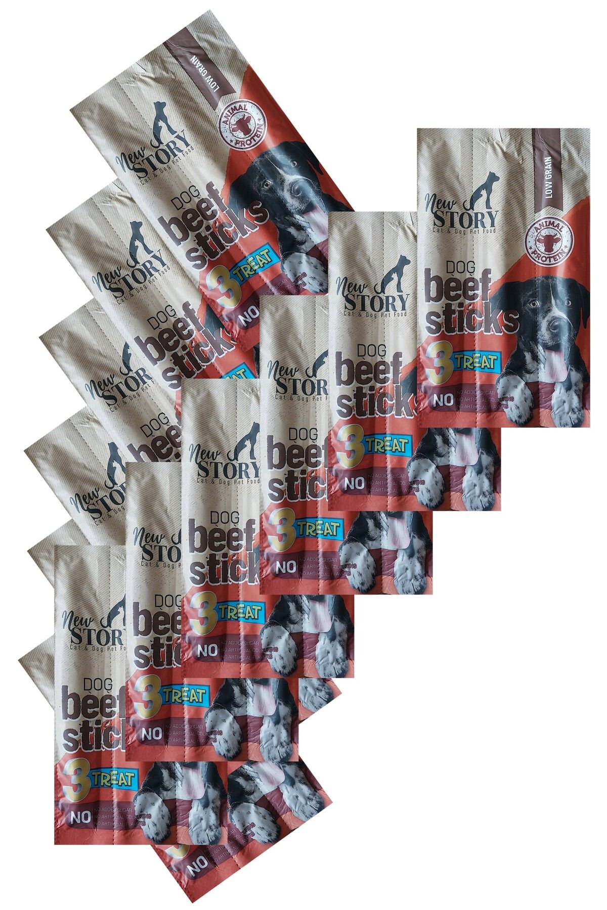 New Story Sığır Etli Köpek ödülü Iri-ırk 11gr Extra Beef Sticks 12 Adet 3lü