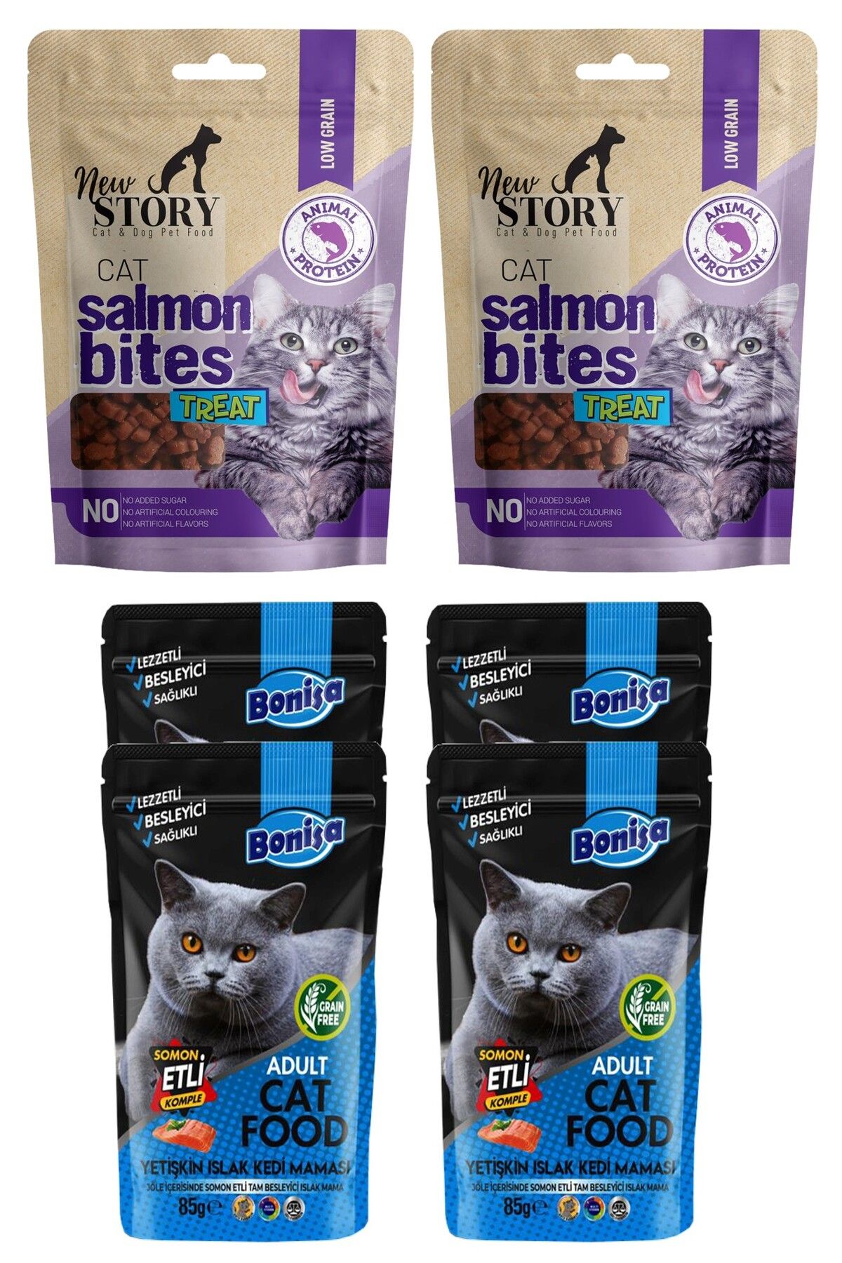 New Story Somonlu 2x60gr Taneli Kedi ödülü, Bonisa 4-cat-salmon-punch