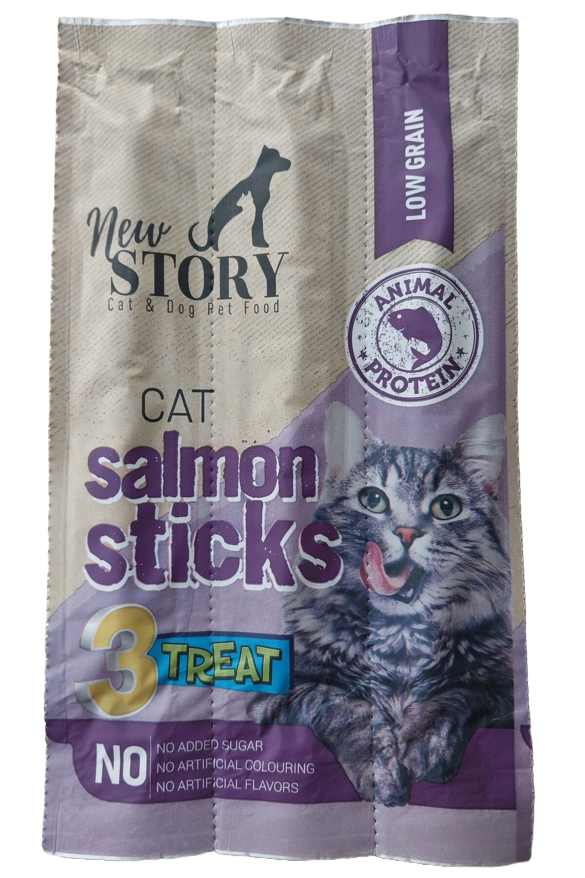 New Story Somonlu 5 adet 3lu Kedi Odul Cubuklari, Cat Salmon Sticks, Bonisa 4-Punch