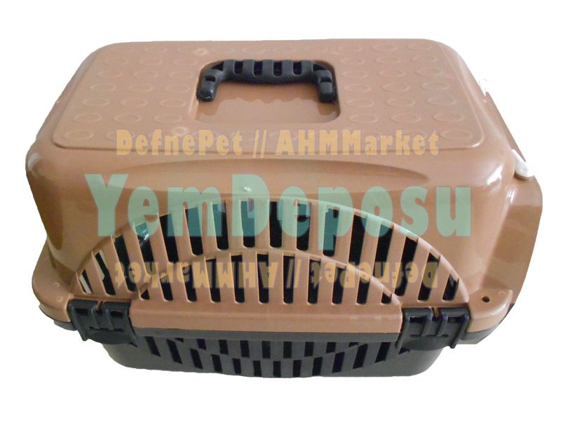 KEDİ KÖPEK PLASTİK TAŞIMA KABI KAHVE