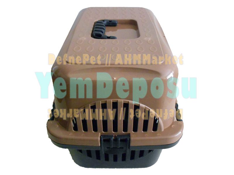 KEDİ KÖPEK PLASTİK TAŞIMA KABI KAHVE