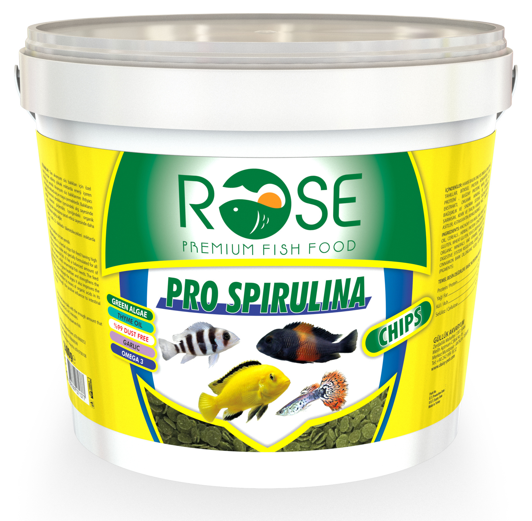 Rose Pro Spirulina Chips Tropheus Tropikal Malawi Kova Balık Yemi