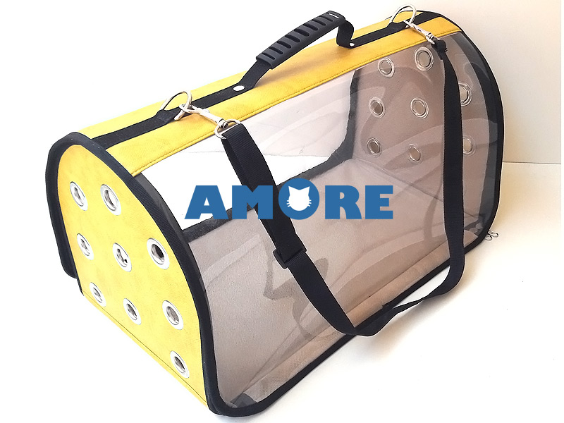 ŞEFFAF JUMBO XL KEDİ TAŞIMA ÇANTASI SARI