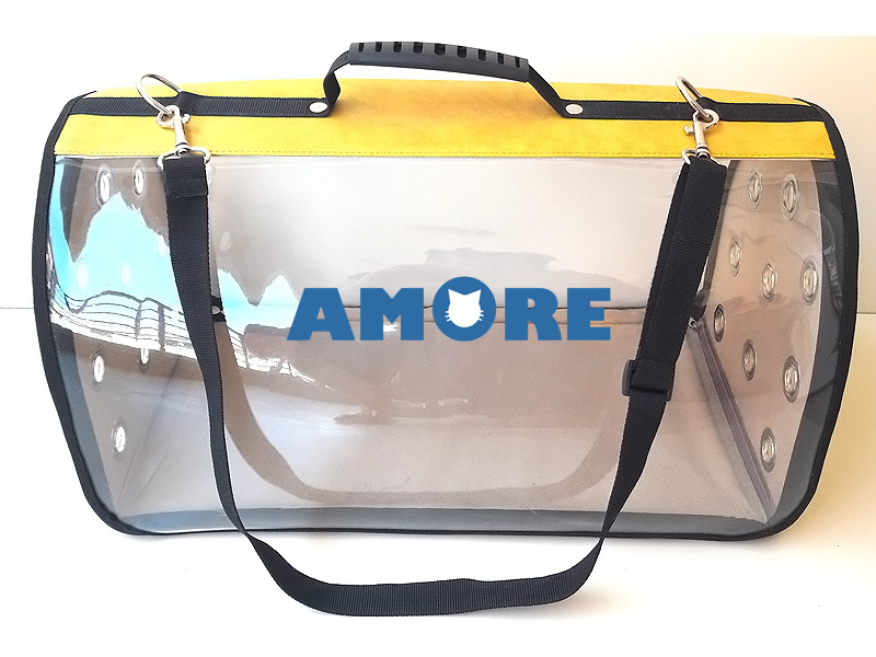 ŞEFFAF JUMBO XL KEDİ TAŞIMA ÇANTASI SARI