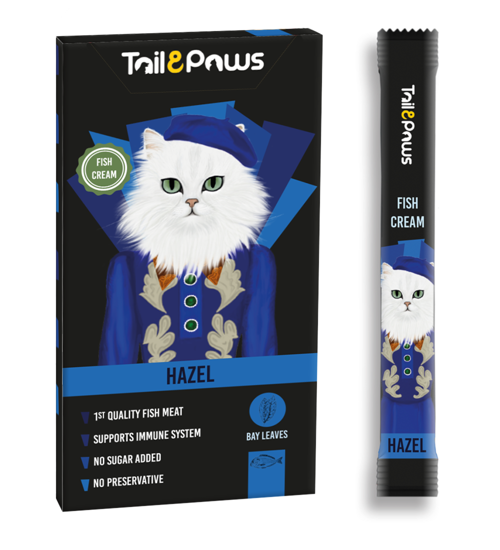 Tail paws Hazel Balıklı Krema Sıvı Kedi Ödülü 5x15gr ve 1 adet 3lü Sticks
