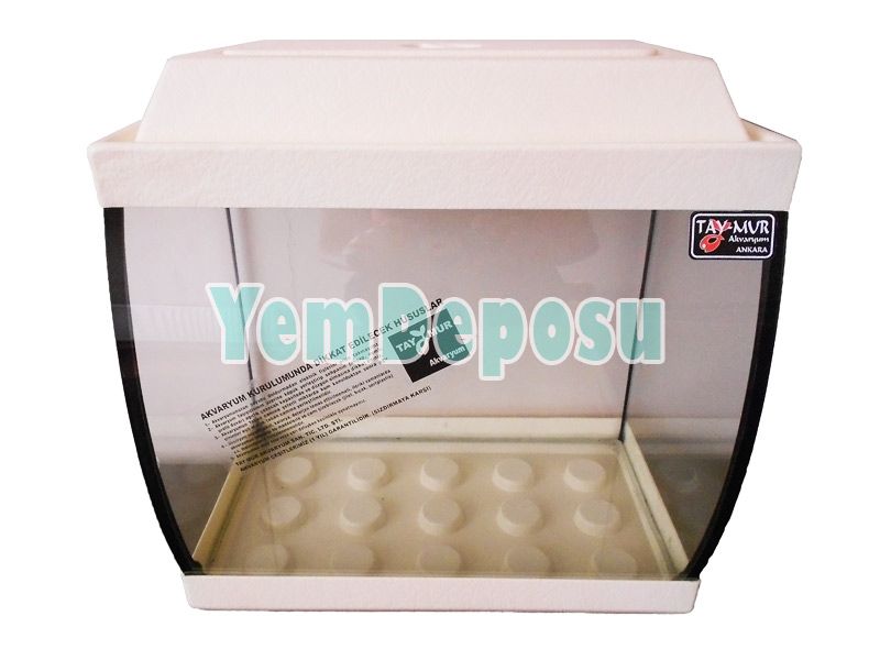 TAYMUR 35 CM DİKEY BOMBELİ KREM AKVARYUM