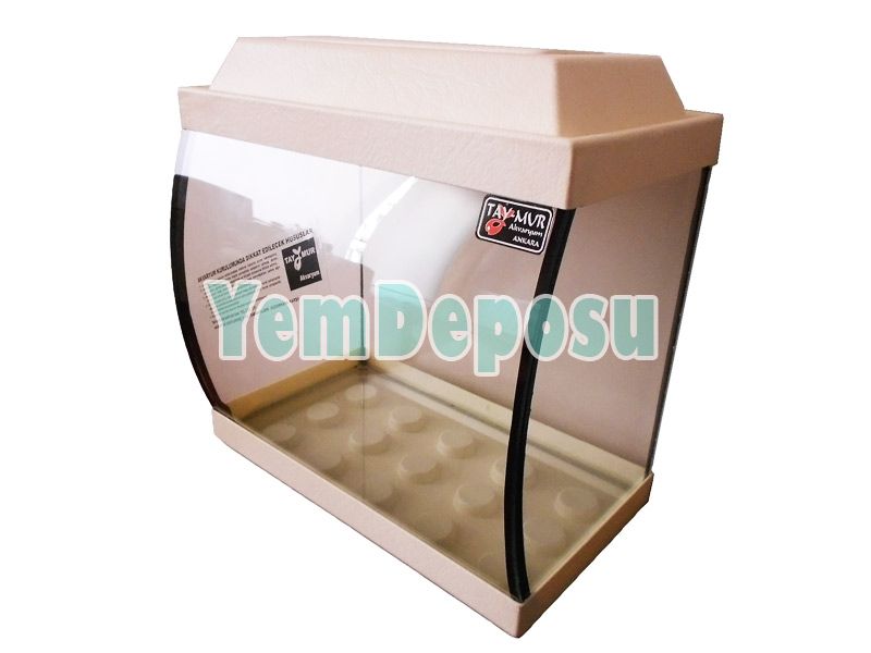 TAYMUR 35 CM DİKEY BOMBELİ KREM AKVARYUM