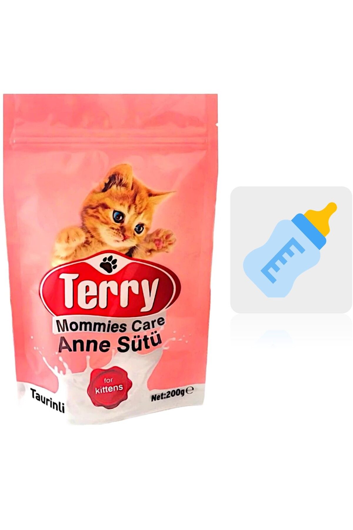 Terry Anne-Yavru Kedi Sütü Tozu 200 gr, Biberon, 4-Somonlu-Punch