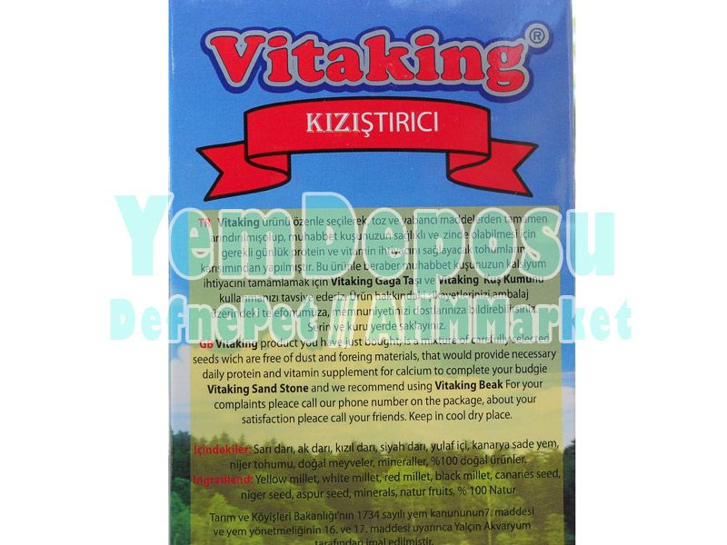 VİTAKİNG KIZIŞTIRICI MUHABBET KUŞU YEMİ 150 GR