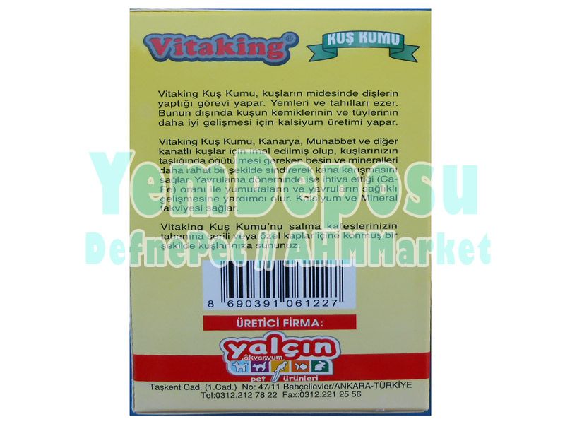 VİTAKİNG KUŞ KUMU 9 X 200 GR