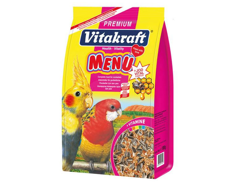 Vitakraft Vitakraft Papağan Yemi 2x1000g + Multivit + Mürekkep Balığı Kalamar Kemiği 30g