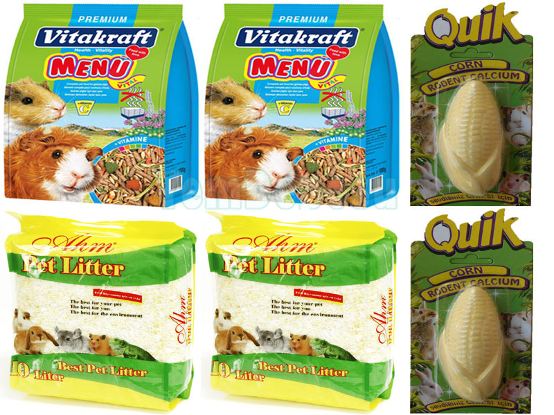 VİTAKRAFT GUİNEA PİG YEMİ 3 KG + AHM PET LITTER 20 LT + KALSİYUM KAMPANYA