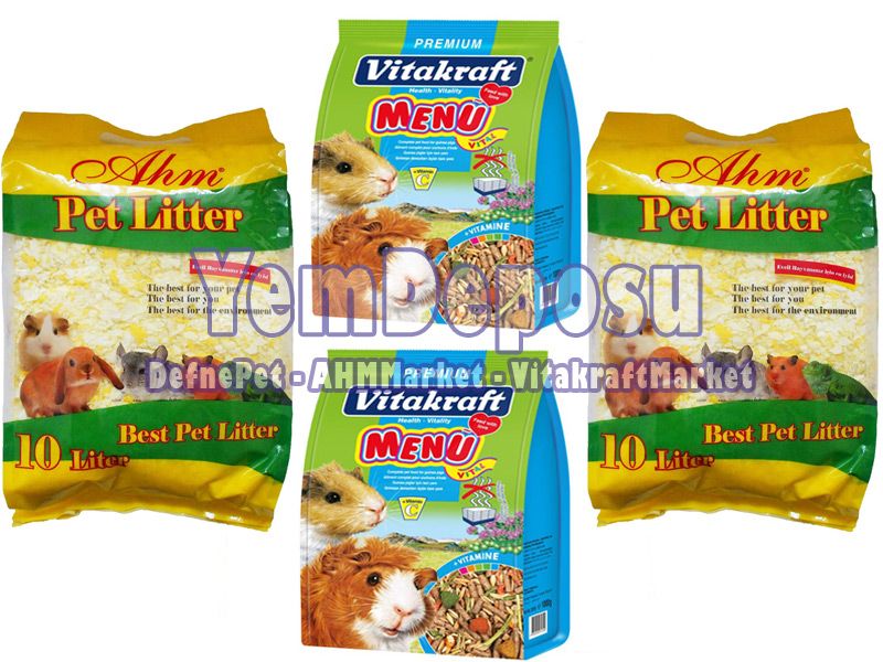 VİTAKRAFT GUİNEA PİG YEMİ 2 KG + AHM PET LITTER 20 LT + VİTAMİN KAMPANYA