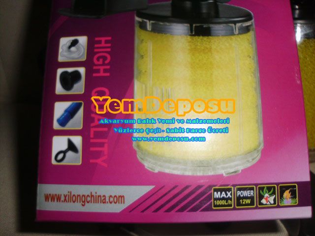 Xilong XL F070A Akvaryum Sarı İç Filtresi 1000 Llt 12W