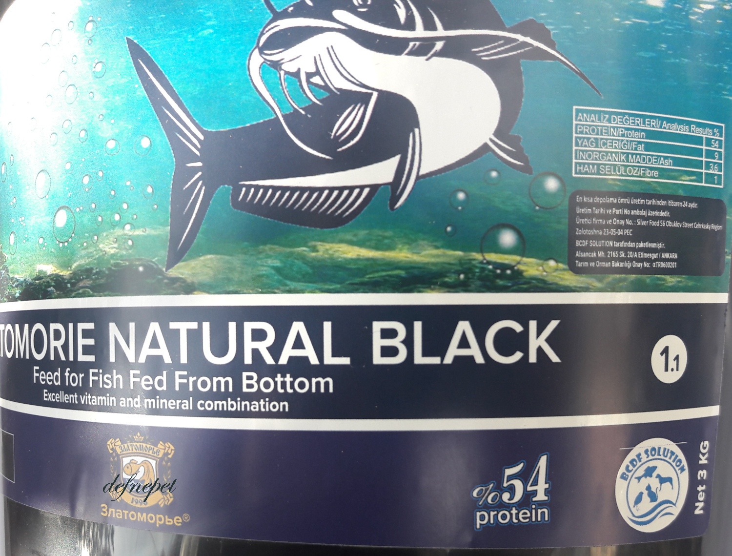 NATURAL BLACK 1500 DİP YEMİ 3 KG POŞET